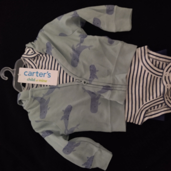 Carter's Other - New Carter's Blue Whale Newborn Onesie Hoodie Pants Set